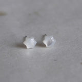 Natural Shell Carving Six Stars Silver Earrings Sweet Gift