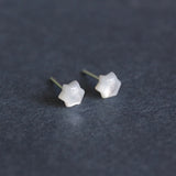 Natural Shell Carving Six Stars Silver Earrings Sweet Gift