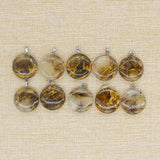 Natural Smelted Stone Pendant Glossy Jewelry DIY Necklace 10pcs