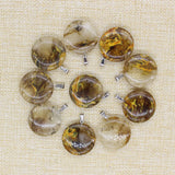 Natural Smelted Stone Pendant Glossy Jewelry DIY Necklace 10pcs