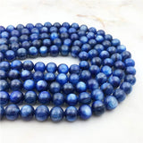 Natural Smooth Kyanite Stone 6-8mm Round Beads for Bracelet Jewelry