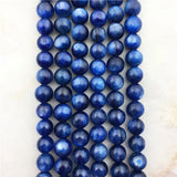 Natural Smooth Kyanite Stone 6-8mm Round Beads for Bracelet Jewelry