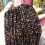 Red Tiger Eye Beads Faceted Square 5x5mm