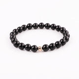 Natural Stone Agate CZ Pave Ball Macrame Beads Bracelet Set