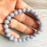 Natural Stone Angelite Bracelet for Healing Meditation 8MM