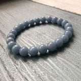 Natural Stone Angelite Bracelet for Healing Meditation 8MM