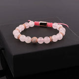 Natural Stone CZ Pave Charm Macrame Bracelet Women