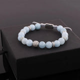 Natural Stone CZ Pave Charm Macrame Bracelet Women