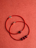 Hand Weave Red Rope Bracelet with Cinnabar Beads