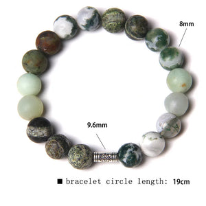 Natural Stone Couples Bracelets Mixed Agates Beads Alloy Charm