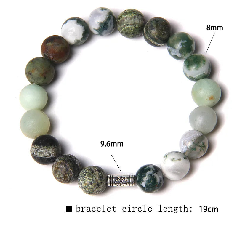 Natural Stone Couples Bracelets Mixed Agates Beads Alloy Charm