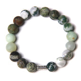 Natural Stone Couples Bracelets Mixed Agates Beads Alloy Charm
