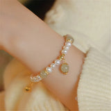 Hetian Jade Beads Freshwater Pearl Women Bracelet Romantic Gift