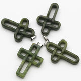 Natural Stone Cross Necklace Pendant Healing Charms DIY Jewelry