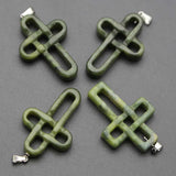Natural Stone Cross Necklace Pendant Healing Charms DIY Jewelry