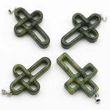 Natural Stone Cross Necklace Pendant Healing Charms DIY Jewelry