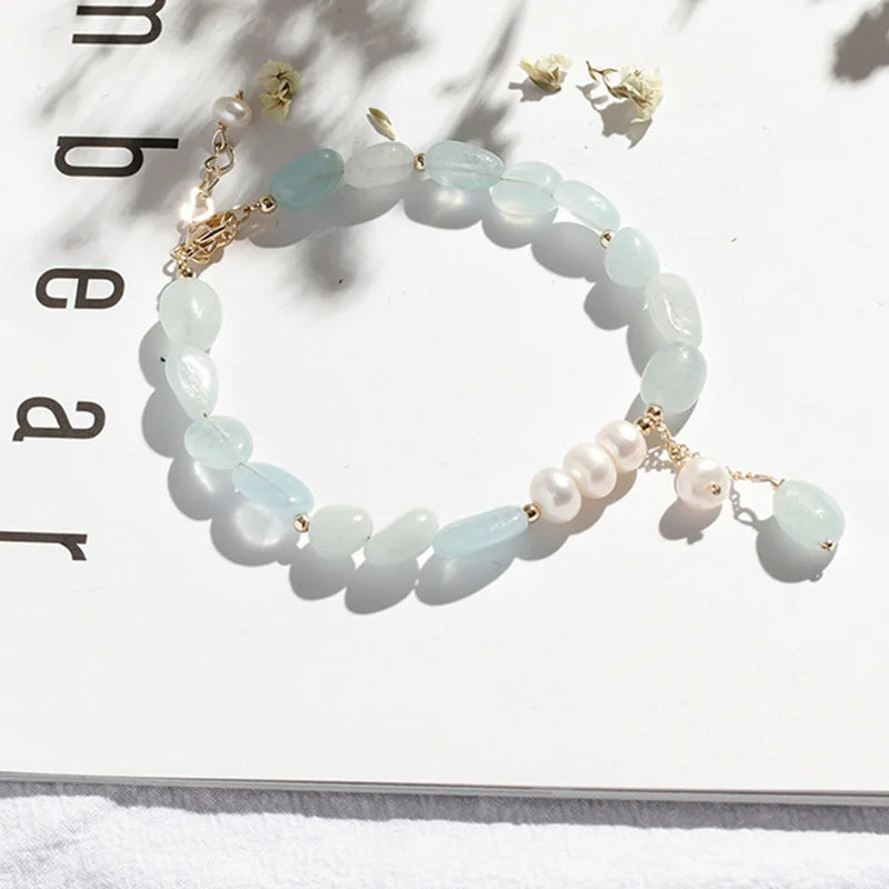 Natural Stone Pearl Bracelet Women Party Jewelry Gift