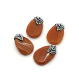 Red Agate Pendant Copper Evil Eye Pendant Reiki Stone Jewelry
