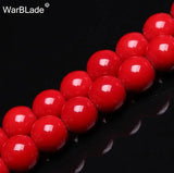 Red Coral Beads Round Loose Beads 4mm-14mm for Jewelry Making DIY