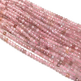 Faceted Round Pink Quartz Loose Beads 3x4mm