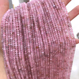 Faceted Round Pink Quartz Loose Beads 3x4mm