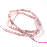 Faceted Round Pink Quartz Loose Beads 3x4mm