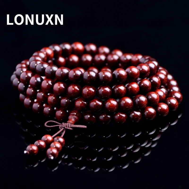 Natural Wood Lobular Red Sandalwood Bracelets 6/8mm