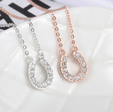 High Necklace For Women Letter Pendant U Clavicle Chain Crystal Jewelry