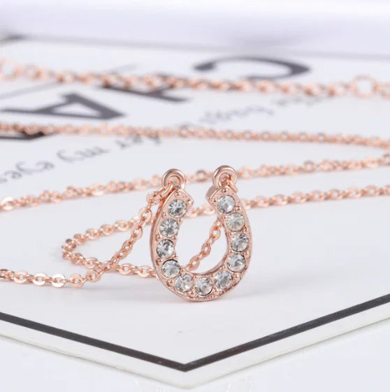 High Necklace For Women Letter Pendant U Clavicle Chain Crystal Jewelry