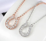 High Necklace For Women Letter Pendant U Clavicle Chain Crystal Jewelry