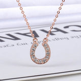 High Necklace For Women Letter Pendant U Clavicle Chain Crystal Jewelry