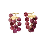 925 Silver Needle Purple Grape Crystal Stud Earrings For Women Girls