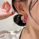 925 Silver Needle Purple Grape Crystal Stud Earrings For Women Girls