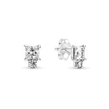 925 Silver Pan Round & Square Earrings Asymmetric Stars Studs for Wedding Party