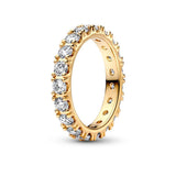925 Silver Rectangular Three Stone Sparkling Ring Eternity Rings Women