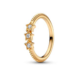 925 Silver Rectangular Three Stone Sparkling Ring Eternity Rings Women