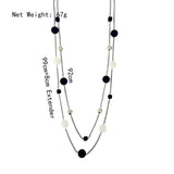 Rhodium Geometric Round & Cube Long Necklace for Party Jewelry