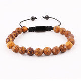 Natural Stone Faceted Gemstone Beads Macrame Bracelet Men Women