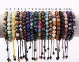 Natural Stone Faceted Gemstone Beads Macrame Bracelet Men Women