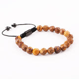 Natural Stone Faceted Gemstone Beads Macrame Bracelet Men Women