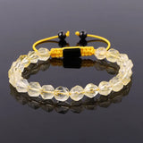 Natural Stone Faceted Gemstone Beads Macrame Bracelet Men Women