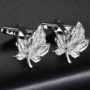 Maple Leaves Wedding Cufflinks Groom/Best Man French Cuff Links