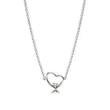 S925 Silver Asymmetrical Heart Set Of Love Necklace Women Charm Jewelry