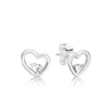 S925 Silver Asymmetrical Heart Set Of Love Necklace Women Charm Jewelry