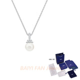 Crystal Pearl Couple Necklace Romantic Gift