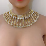 Short Multi-row Gemstone Crystal Necklace for Women