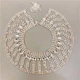 Short Multi-row Gemstone Crystal Necklace for Women