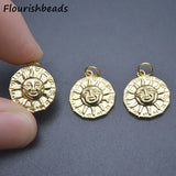 High Nickel Anti Fading 18k Sun Moon Charms 15x16mm 20pc