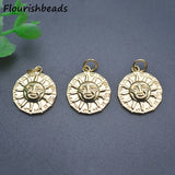 High Nickel Anti Fading 18k Sun Moon Charms 15x16mm 20pc