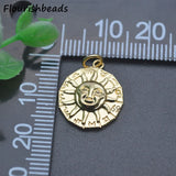 High Nickel Anti Fading 18k Sun Moon Charms 15x16mm 20pc